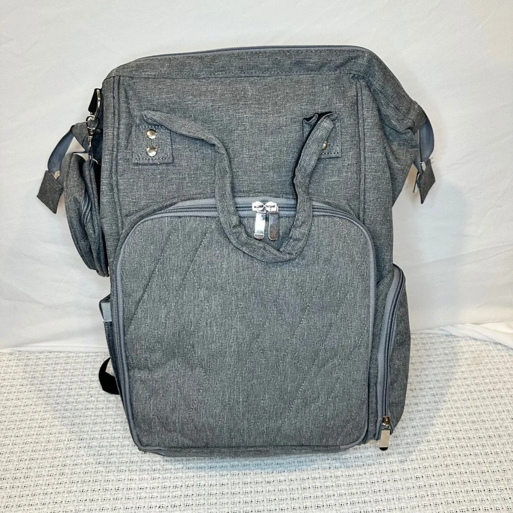Hooks & Needles Knitting Crochet Organizer Backpack Gray Yarn Storage Bag‎ Large